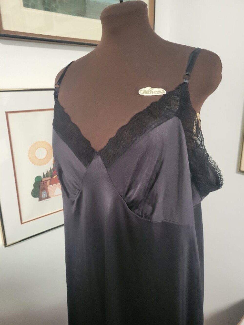 Vintage Black Slip Size 44 by Adonna - Picture 2 of 4